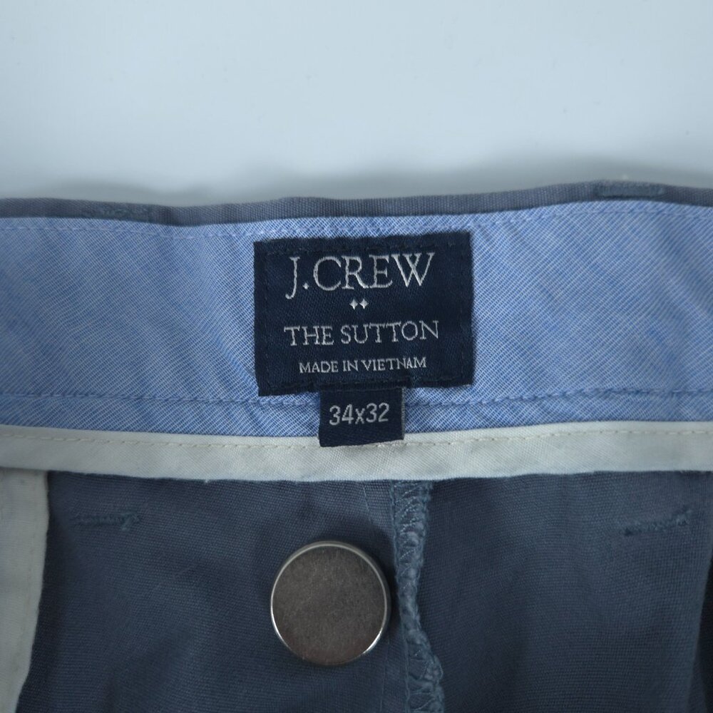 J Crew Sutton Slim Fit Chino Pants 34x32 Blue Twill Cotton - Picture 4 of 10